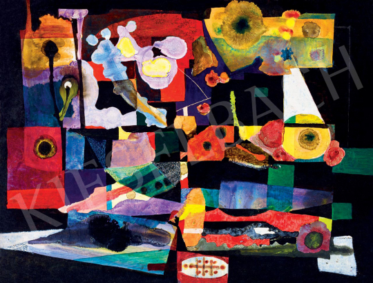 Bojár Iván: Játékos komplexitás, 32,5 x 25 cm, olaj, farost, jelzés nélkül © Bojár Iván András Fotó: Darabos György A Kieselbach Galéria jóvoltából